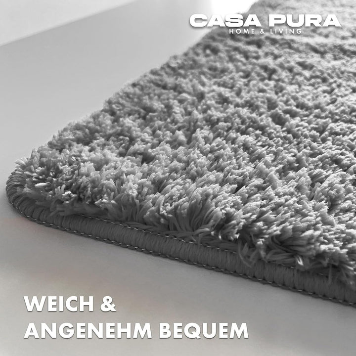 casa pura Badematte weicher, Flauschiger Badezimmerteppich in Shaggy Optik, Badvorleger rutschfest w