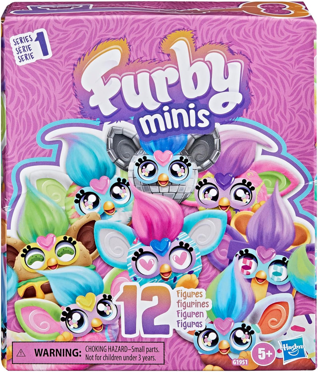 FURBY Minis Figuren 12er-Pack Serie 1, 2,5 cm grosse interaktive Plüschtiere für Mädchen und Jungen