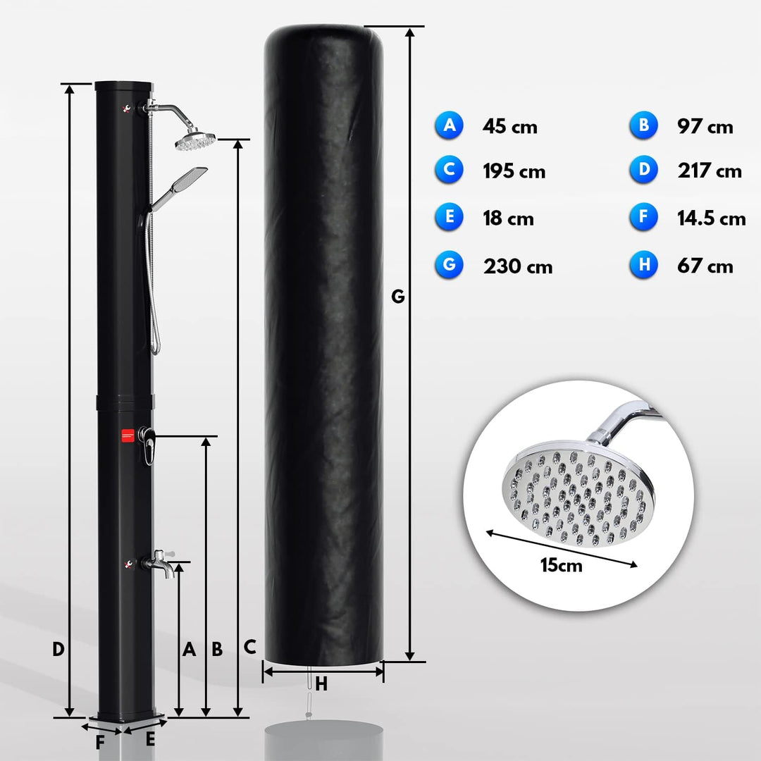Gimisgu Solardusche 40L Solar Gartendusche warmes Wasser Bis Zu 60°C Ohne Stromanschluss Pooldusche
