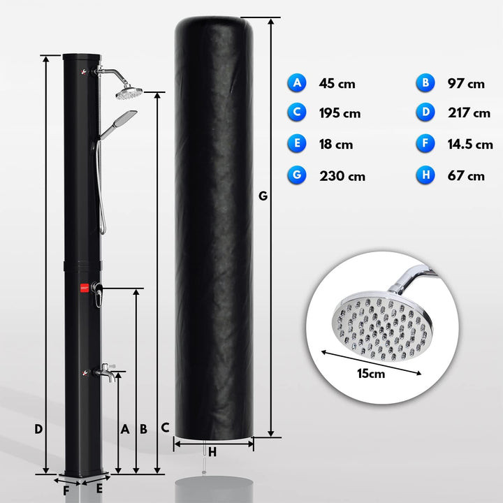 Gimisgu Solardusche 40L Solar Gartendusche warmes Wasser Bis Zu 60°C Ohne Stromanschluss Pooldusche