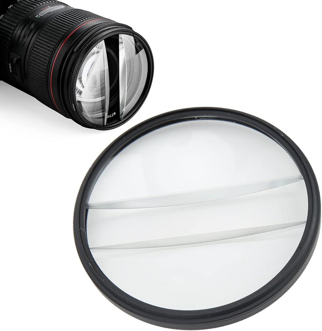 Kamera Spezialeffekt Filter Doppel Halbmondglas Split Diopter Kaleidoskop Prisma Objektiv 77mm Mount
