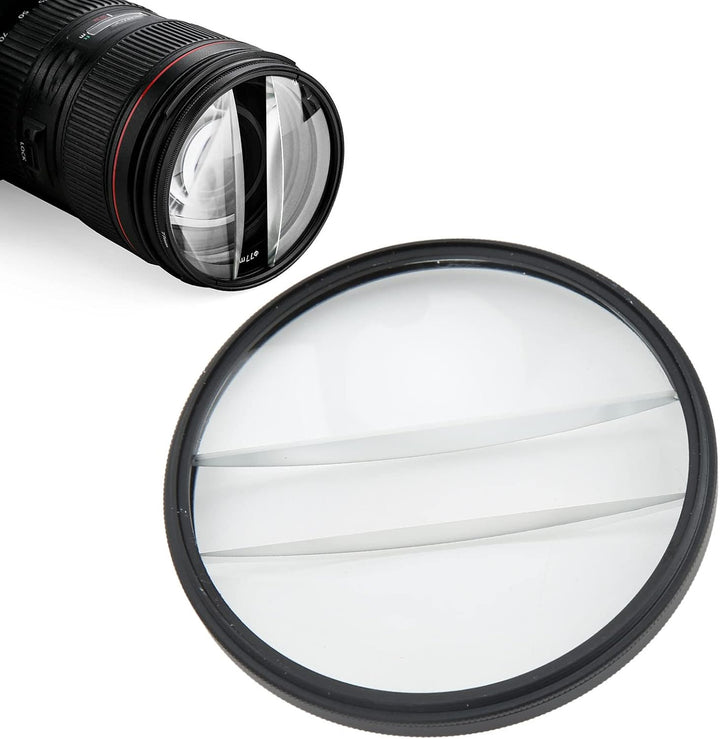 Kamera Spezialeffekt Filter Doppel Halbmondglas Split Diopter Kaleidoskop Prisma Objektiv 77mm Mount