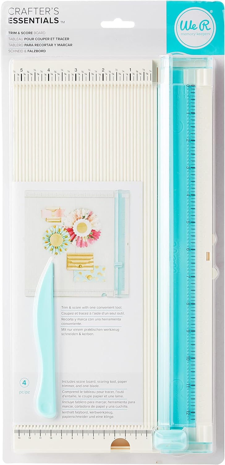 Rayher 50036000 We R Memory Keepers Trim & Score Board, Papierschneider und Falzbrett für Boxen, Kar