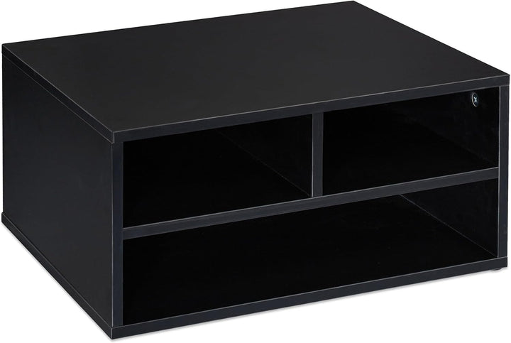 Relaxdays Druckerständer Schreibtisch, 3 Fächer, Regal für Drucker, Druckerhalter, H x B x T: 22,5 x