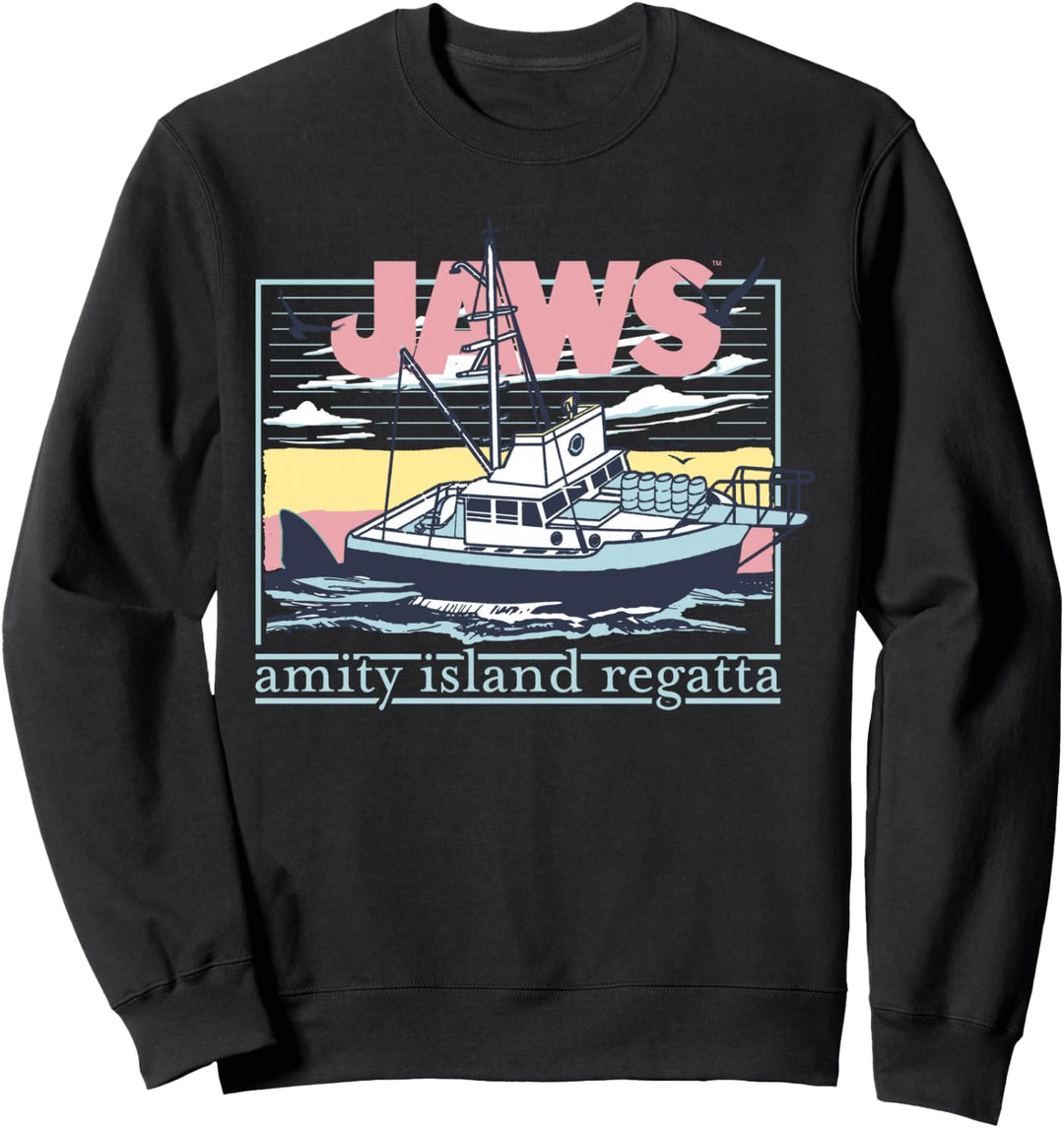 Jaws Amity Retro Island Regatta Fishing Boat Poster Sweatshirt