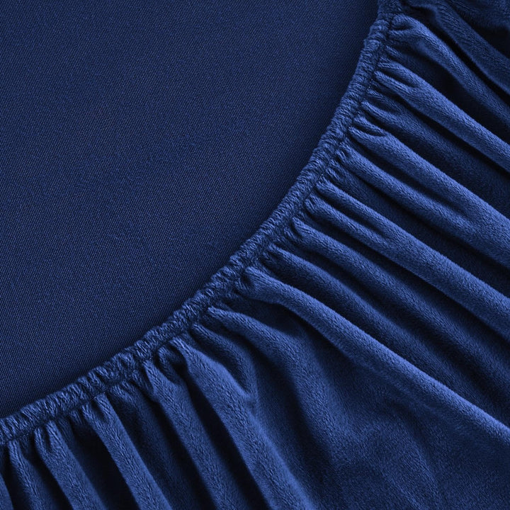 Boqingzhu Flauschige Plüsch Spannbettlaken 140x200cm Blau Dunkelblau Winter Warm Flanell Fleece Bibe