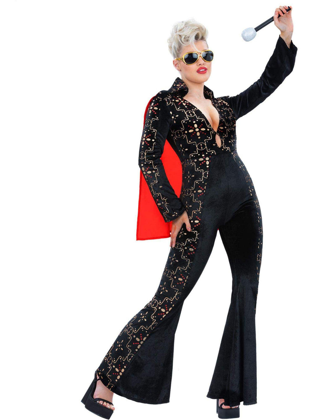 Smiffys Elvis Black Rhinestone Costume