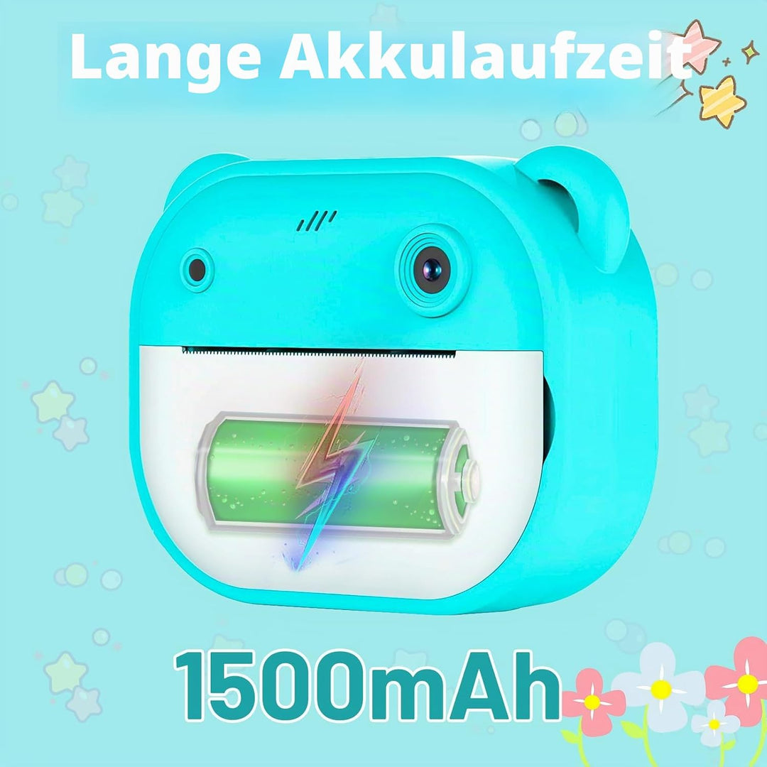 Sofortbildkamera für Kinder mit Drucker, 48MP & 1080P Digitalkamera mit 2,4 Zoll Display, Kinderkame