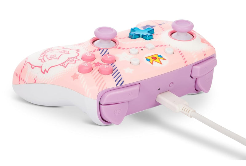 Verbesserter Kabelloser PowerA-Controller für Nintendo Switch - Prinzessin-Peach-Plaid, Nintendo Swi