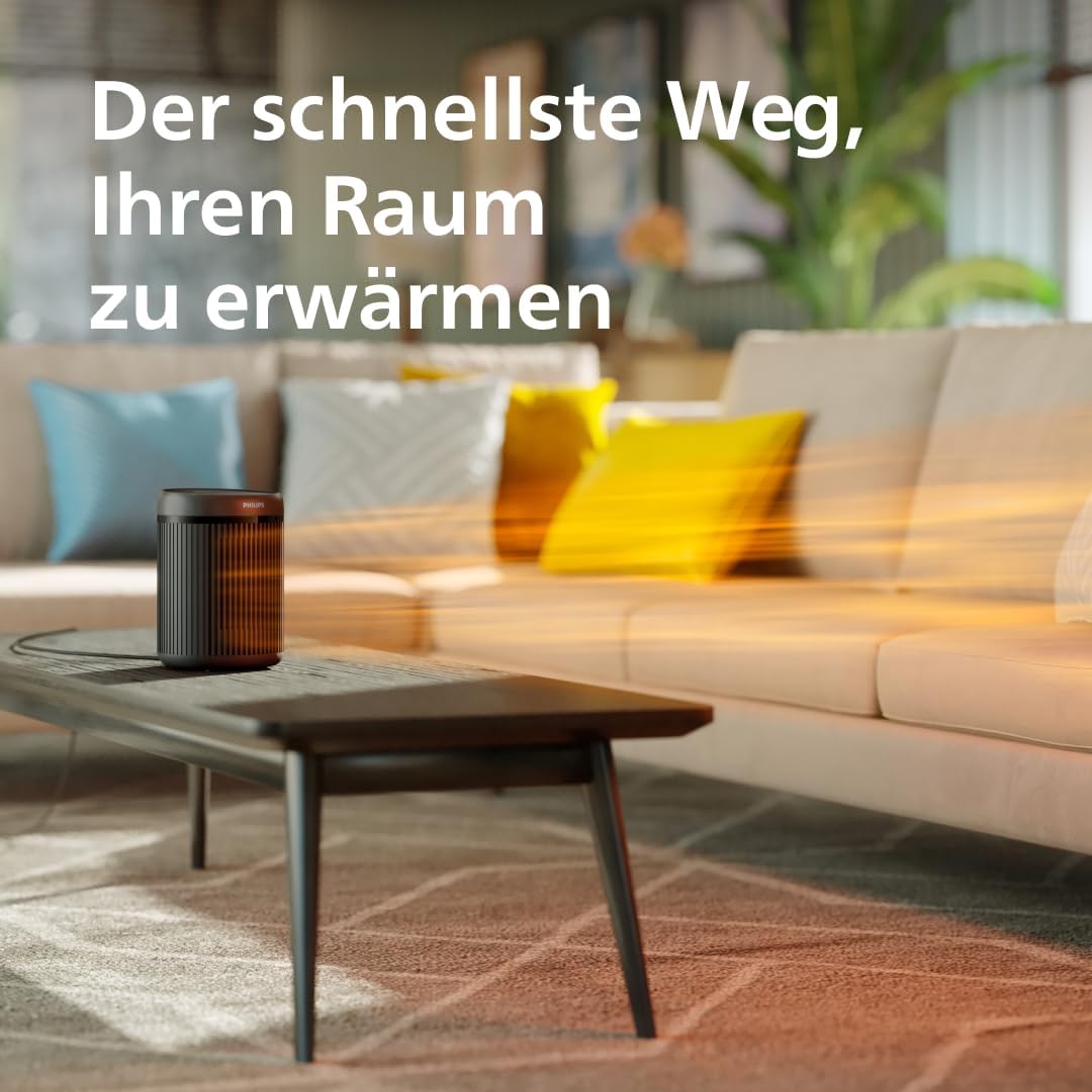 Philips 2000 Serie Energieeffizienter Heizlüfter 1500 W, bis zu 25% Energieeinsparung, leise 24 db(A