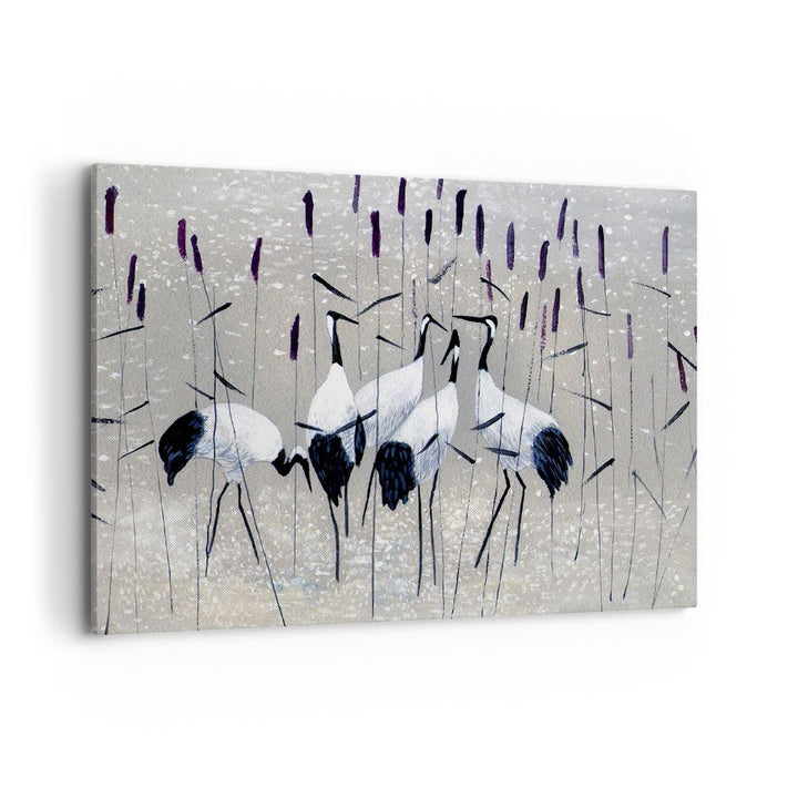 Bilder auf Leinwand 100x70cm Leinwandbild mit Rahmen Vogel Natur Wasser Gross Wanddeko Bild Schlafzi