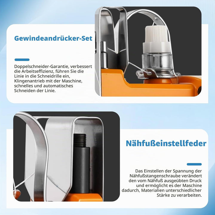 MXBAOHENG Beutelverschliessmaschine (mit 2 Batterien) GK9-890D Sacknähmaschine Tragbar zum Nähen von