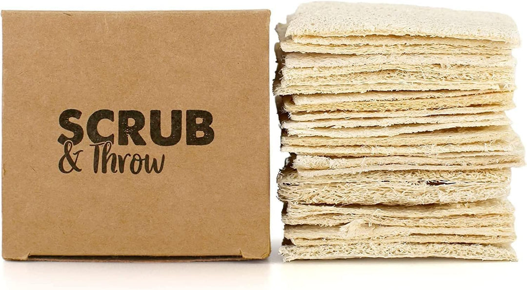 Scrub & Throw Natürliche Luffa-Schwämme, Mehrzweck-Geschirrschwämme, kratzfeste Küchenschwämme, (30
