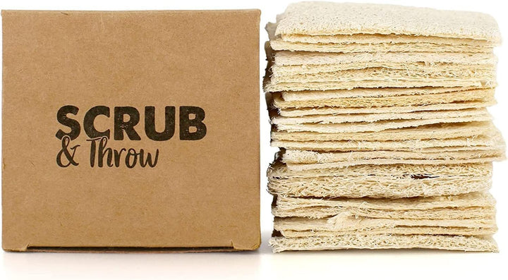 Scrub & Throw Natürliche Luffa-Schwämme, Mehrzweck-Geschirrschwämme, kratzfeste Küchenschwämme, (30