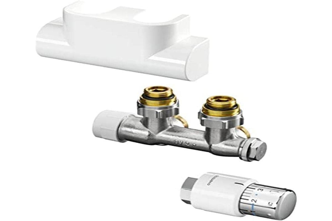 Oventrop Zubehör Set für Heizstrahler für Badezimmer, mit thermostat Uni SH Multiblock T-Form 118418