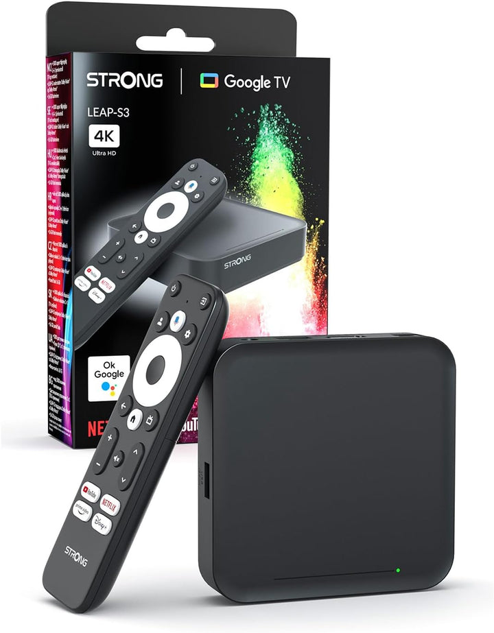 STRONG LEAP-S3 | Google TV-Box mit Android 11 | 4K UHD-Auflösung | Bluetooth-Sprachfernbedienung und