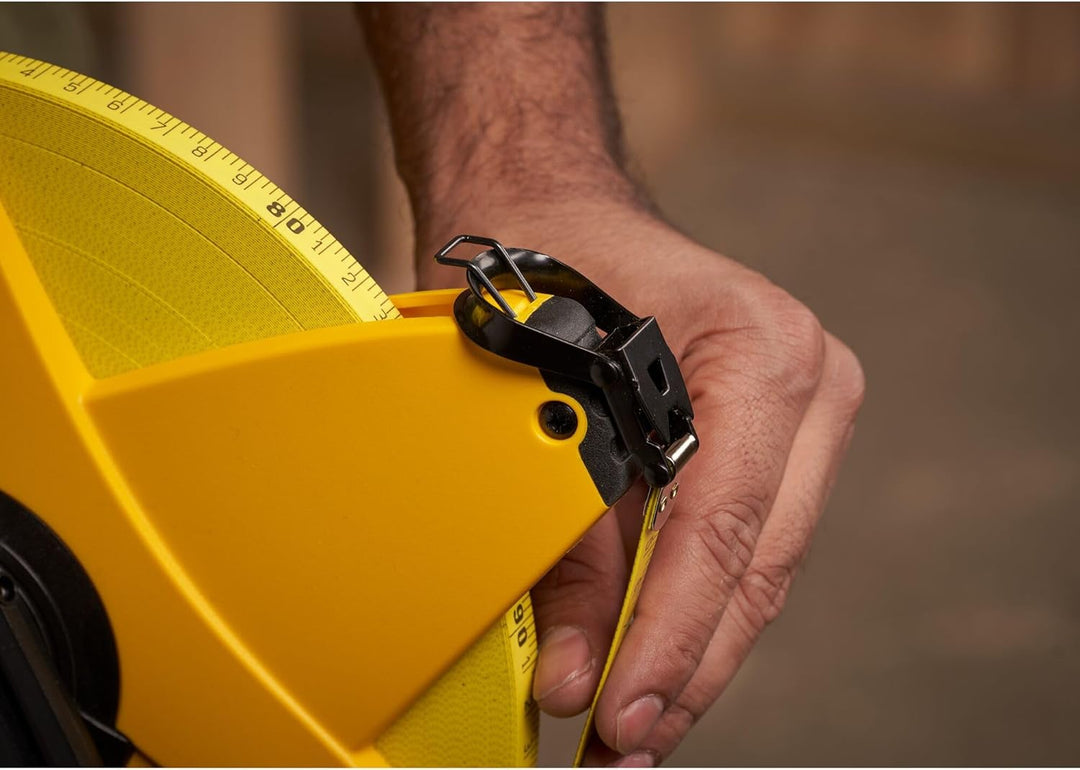 Stanley Rahmenbandmass Power Winder Fiberglas (100 m Länge, 13 mm Breite, ergonomisch, Genauigkeitsk