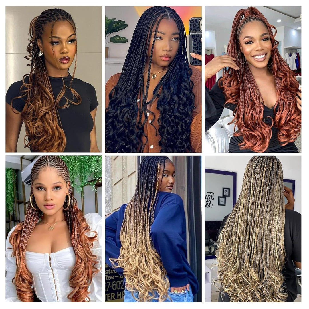 Curly Braiding Hair 8 packs 24 Inch French Curly Braiding Hair 1B/27 Bouncy Braiding Hair Extensions