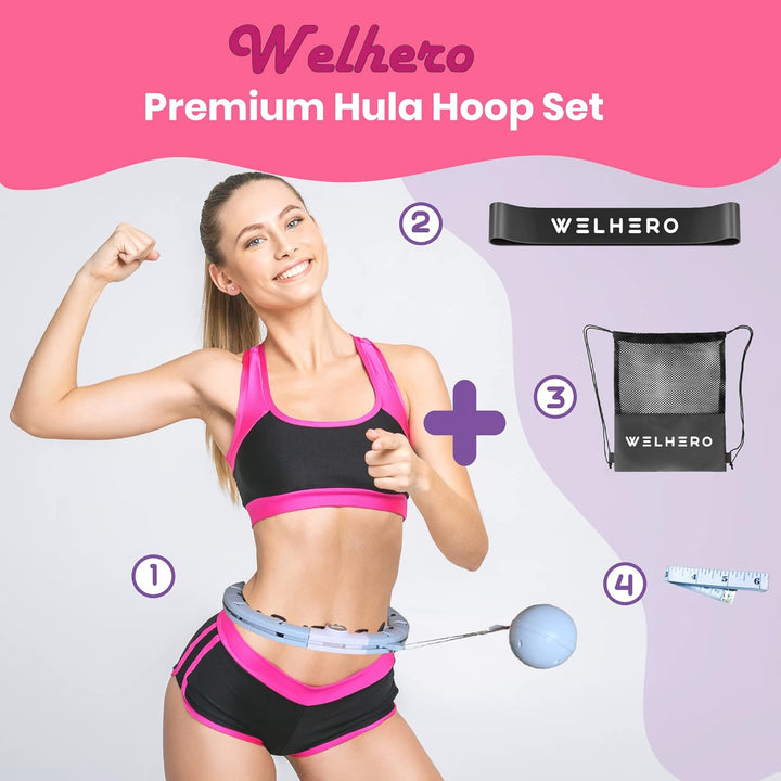 Smart Hula-Hoop Reifen Erwachsene & Anfänger - Einstellbare Grösse 66-121cm XXL - Leise Hulahuppreif
