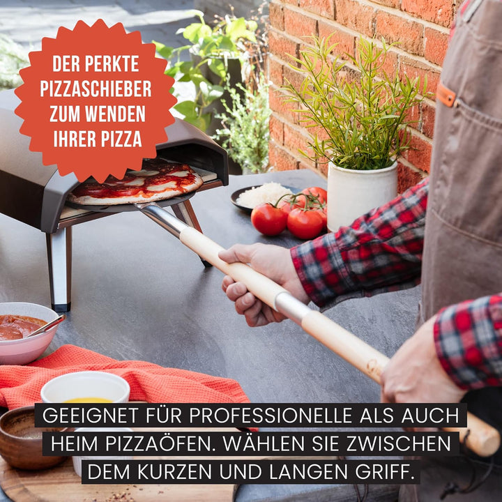Chef Pomodoro Pizzaschieber – Pizzaschaufel – Pizza Schaufel Metall – Aluminium Pizzaschieber mit Ho