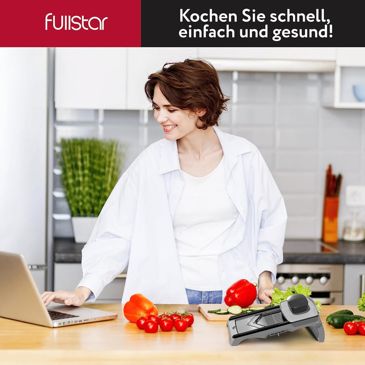 7-in-1 Verstellbar Edelstahl Mandoline Gemüsehobel Gemüsereibe - Gurkenhobel Dünne Scheiben - Reibe
