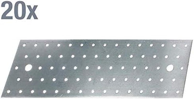 Alberts 847289 Lochplatte | sendzimirverzinkt | 300 x 100 mm | 20er Set 300 x 100 mm / 20 Stk., 300