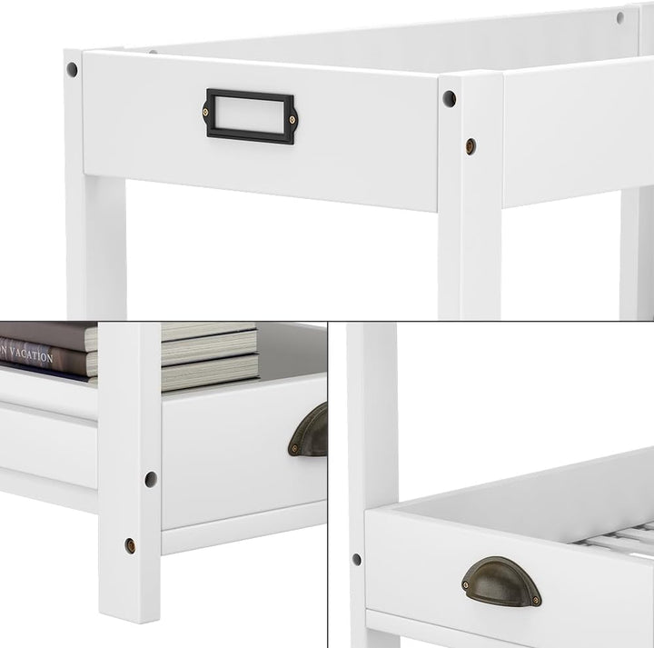Vicco Aufbewahrungsregal Legum, Stauraumregal, Weiss, 33 x 66 cm mit 3 Ablagen Weiss mit 3 Ablagen,
