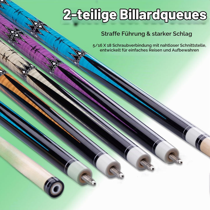 58" Pool Billard Queue with 13mm Tip,19 20 oz Billiard Cue,Schwarz oder Weiss，1/2 Maple Queue Sticks