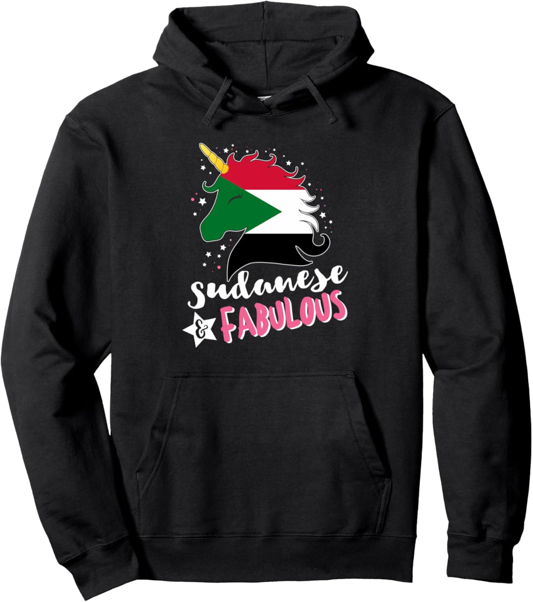 Sudanesisches Einhorn Sudan Flagge Pullover Hoodie