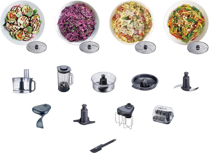 Kenwood MultiPro Sense FPM800 Kompakt-Küchenmaschine 3,5 Liter Edelstahl Messer 4 Arbeitsscheiben un
