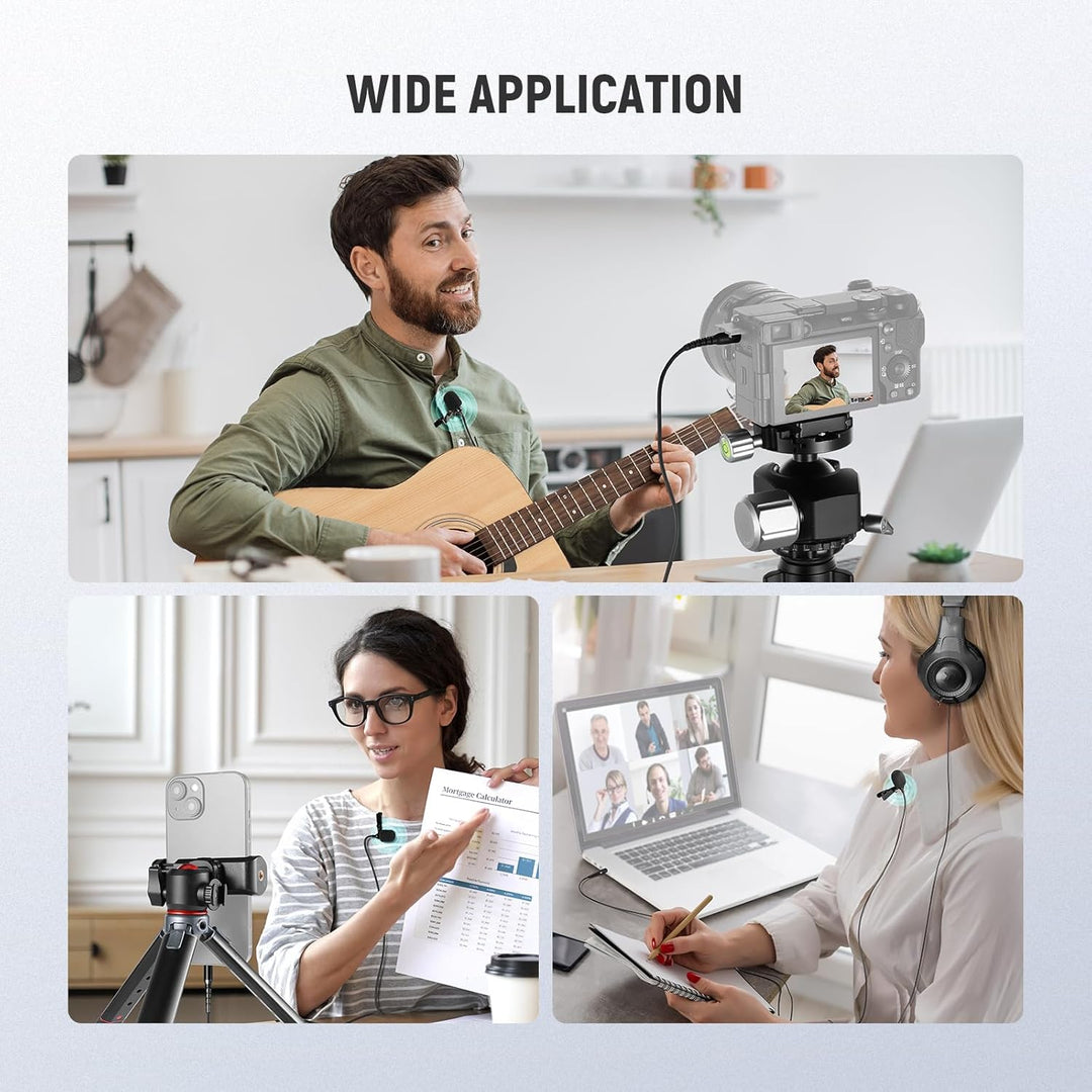 NEEWER 3,5mm TRRS Lavaliermikrofon, Plug & Play, Mini Kugelcharakteristik Kondensatormikrofon für Ka