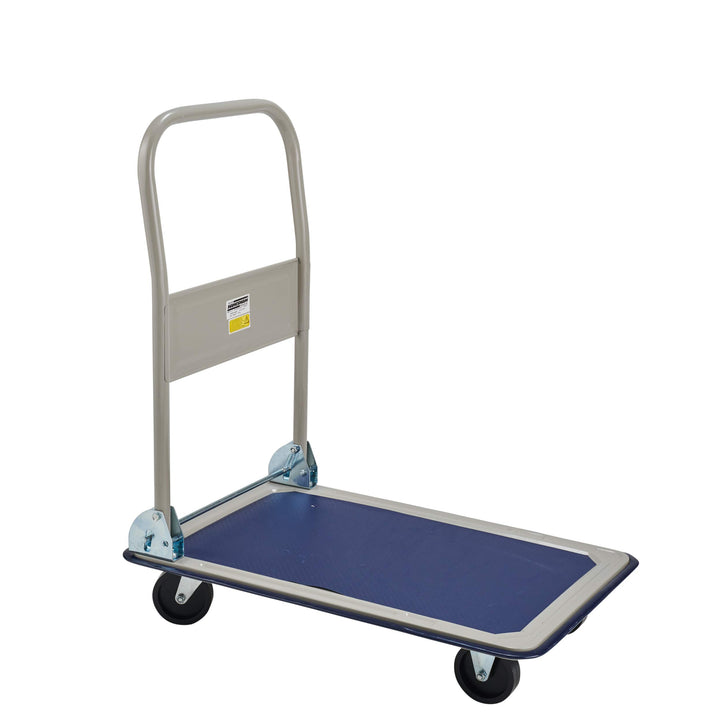 Brüder Mannesmann klappbarer Plattformwagen, 150 kg Tragkraft, Metall, weiss/blau, Anti-Rutsch-Oberf