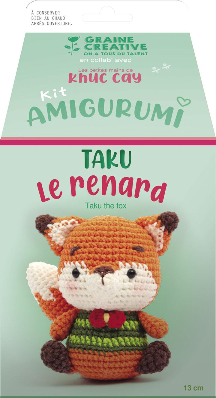 GRAINE CREATIVE Kit Crochet Amigurumi - Renard - 13 cm