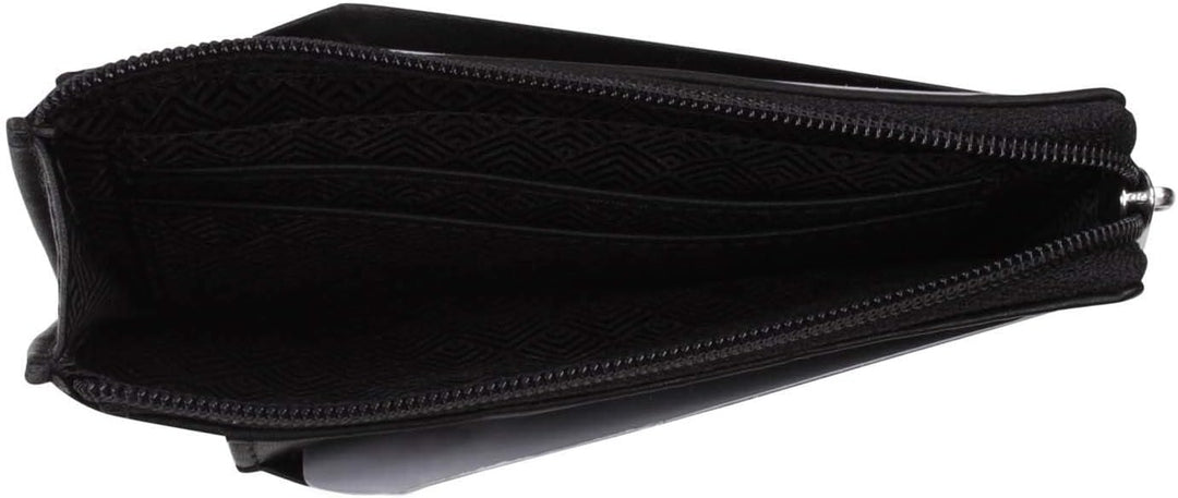 Flache Tasche aus pflanzlich gegerbtem Leder, Einheitsgrösse.Schwarz Einheitsgrösse Schwarz, Einheit