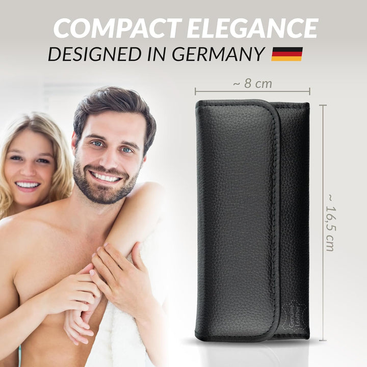 marQus Nagelset Herren und Damen 5 teilig - Maniküreset für Damen & Herren, Nageletui aus echtem Led