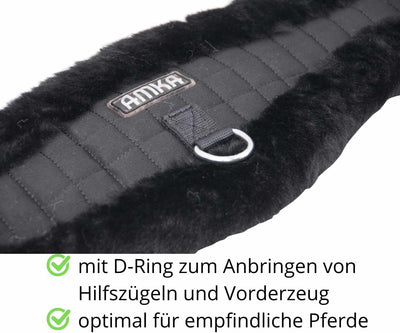 AMKA Western Sattelgurt Mondgurt anatomischer Western Bauchgurt Synthetisches Fell 70 braun, 70 brau
