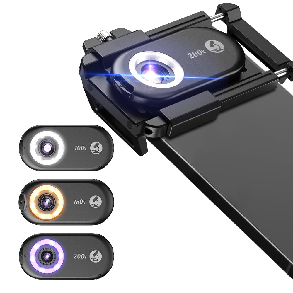 APEXEL 3in1 Mini-mikroskop für Smartphone-Kamera,Handy mikroskop für Smartphone,Explore Micworld wit
