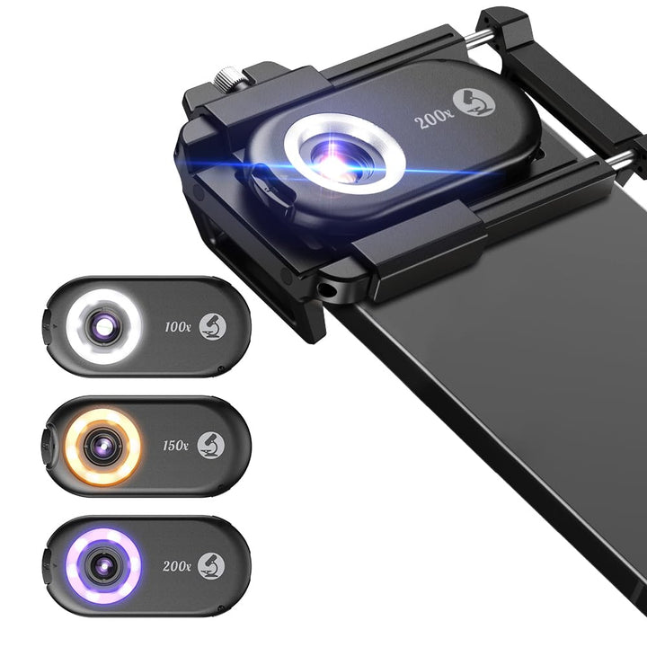 APEXEL 3in1 Mini-mikroskop für Smartphone-Kamera,Handy mikroskop für Smartphone,Explore Micworld wit