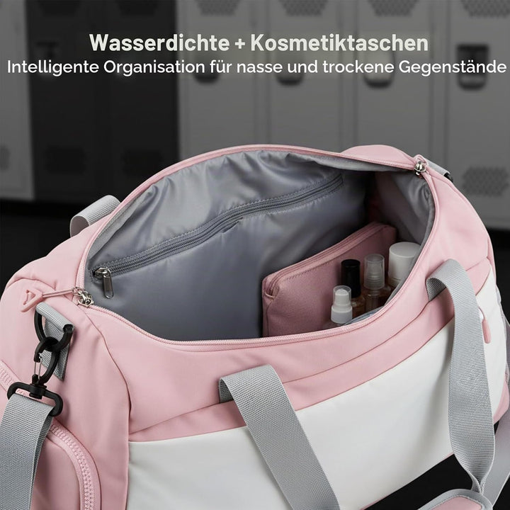 Sporttasche &amp; Reisetasche für Damen und Herren, 50x23x27cm Reisetasche Duffel Bag mit Schuhfach &amp; Na