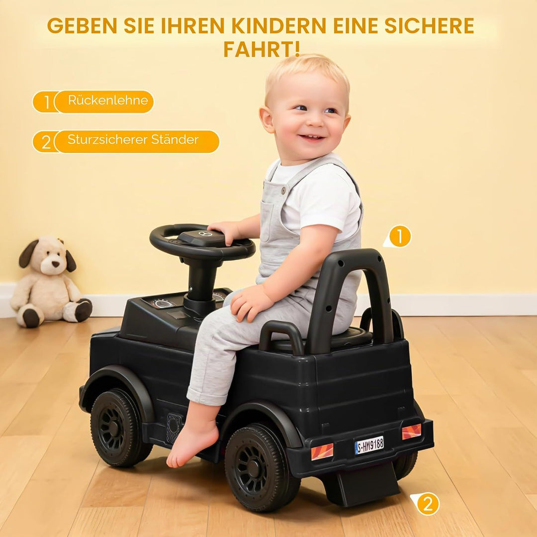 TCARAIWEN Kinder Rutschauto Mercedes-Benz Unimog Lizenz, Fuss-zu-Boden Rutscher für Kleinkinder 1-2