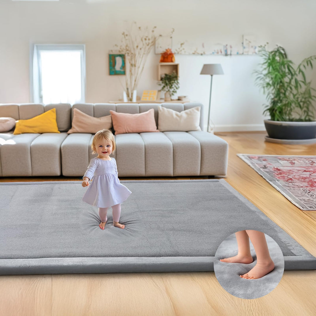 Mallify Spielmatte Baby 150x200x3,3cm – Krabbelmatte mit hochwertigem Memory-Schaum &amp; Rutschfester U