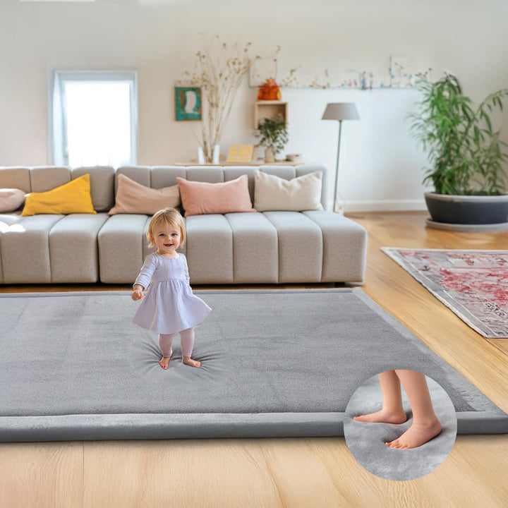 Mallify Spielmatte Baby 150x200x3,3cm – Krabbelmatte mit hochwertigem Memory-Schaum &amp; Rutschfester U