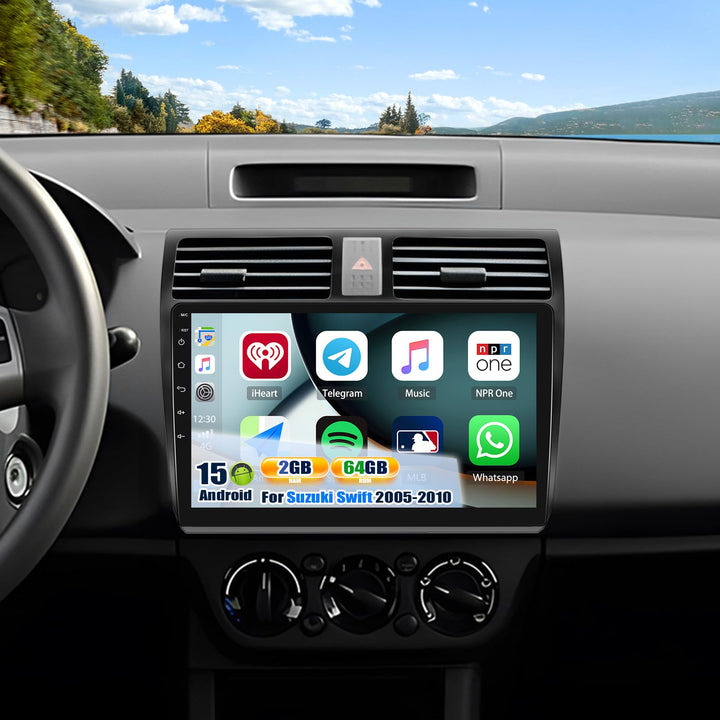 CAMECHO 2+64G Android 15 Autoradio 10 Zoll für Suzuki Swift 2005-2010 mit Wireless Carplay Android A