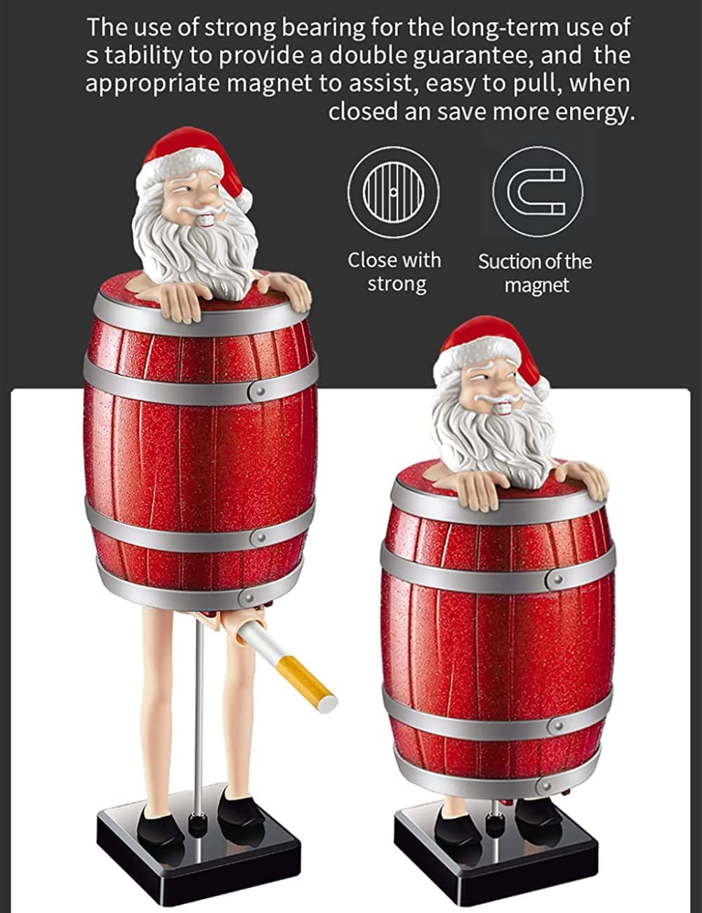 Weihnachtsmann Zigarettenspender,Lustiger Weihnachtsmann Im Holzfass Zigarettenschachtel,Weihnachtsf