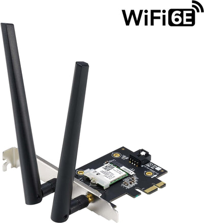 ASUS PCE-AXE5400 WiFi 6E PCI-E Adapter (Zwei Externe Antennen, 6Hz Band, 160MHz, Bluetooth 5.2, WPA3