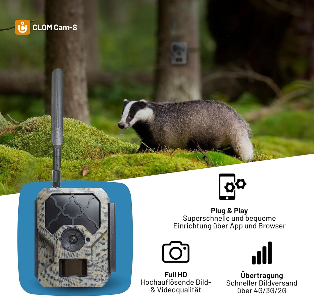 icuserver ICU CLOM Cam-S 4G Outdoor Wildkamera mit Handyübertragung und Bewegungsmelder – Nachtsicht