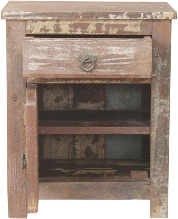GURU SHOP Vintage Beistellschrank, Kommode, Nachttischschrank, Flurschrank - Modell 91, Braun, 56x46