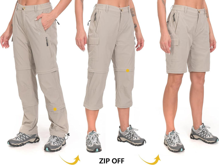 Little Donkey Andy Wanderhose Damen Zip Off Stretch Cabrio Softshellhose Schnell Trocknende mit Reis