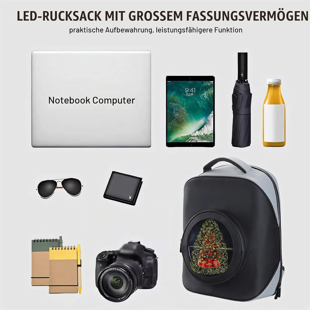 Missyou 3D Hologram Fan Backpack,20CM 3D Hologram Projector Advertising Display with Cover, 700 Vide