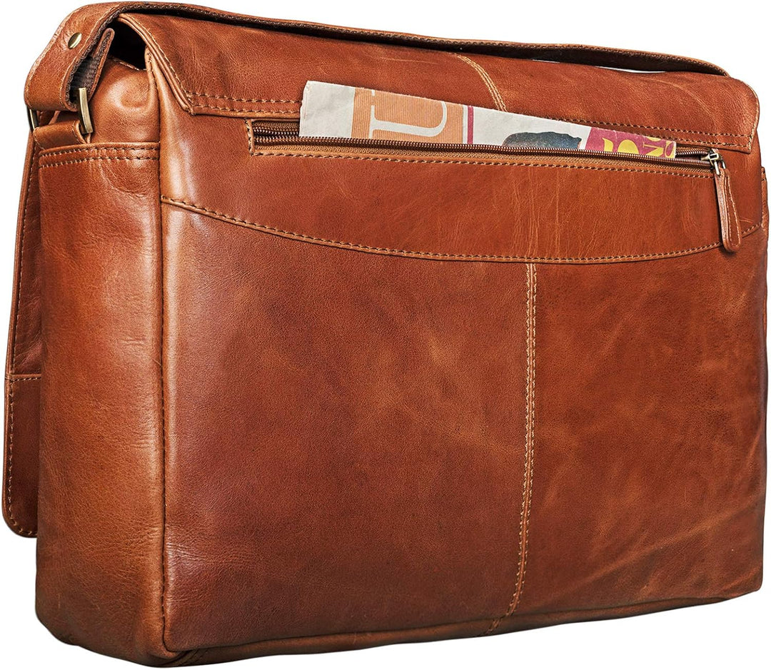 STILORD 'Alex' Vintage Ledertasche Männer Frauen Businesstasche zum Umhängen 15,6 Zoll Laptoptasche